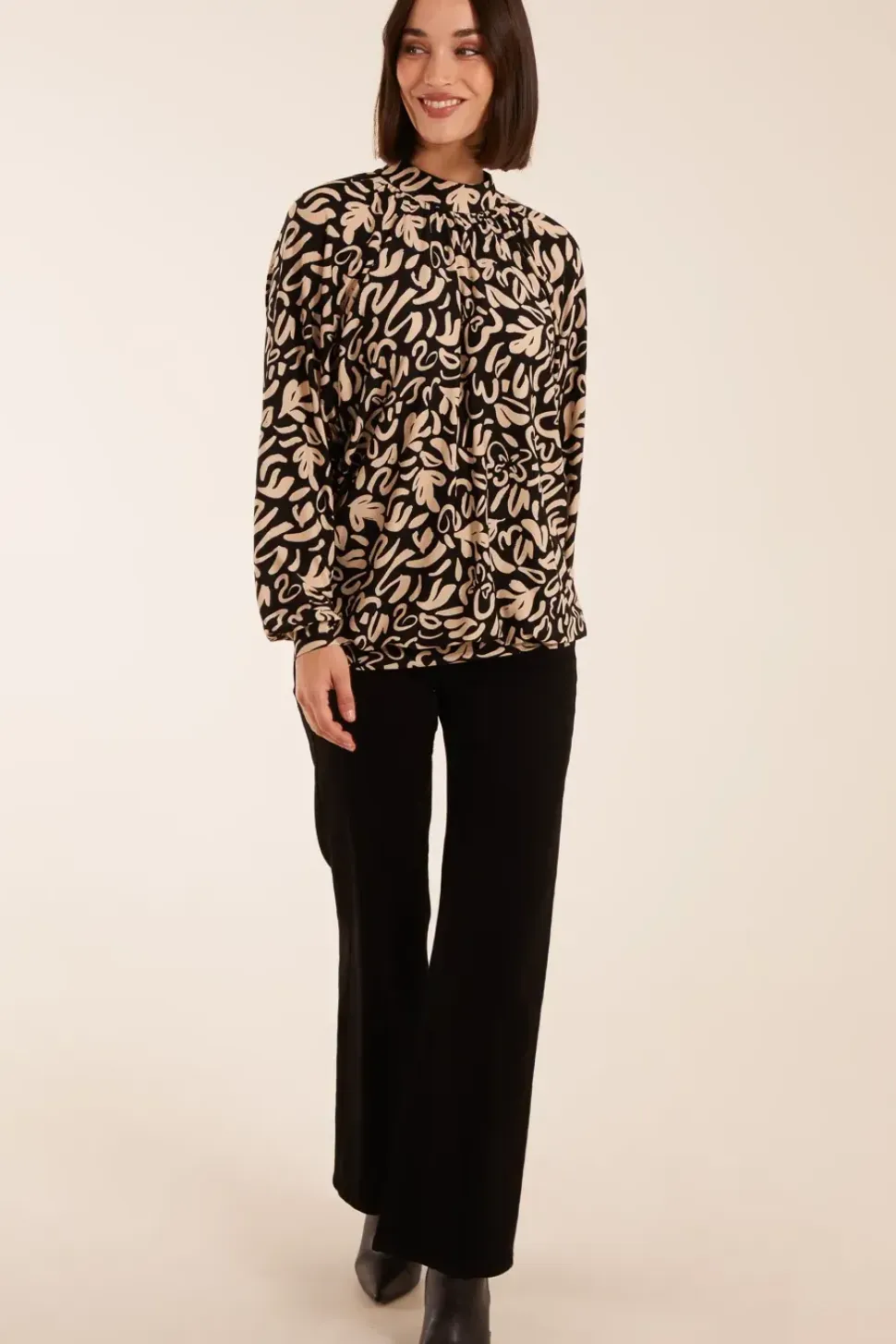 High Neck Batwing Top