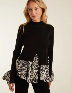 High Neck 2 In 1 Printed Jumper