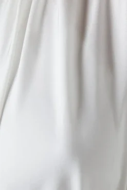 High Neck Keyhole Cape Back Satin Wedding Dress