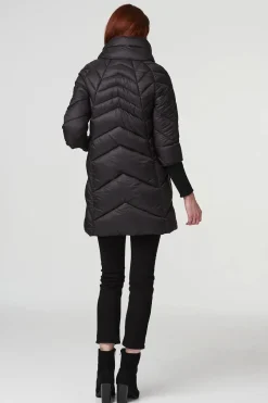 High Neck Knit Cuff Puffer Coat