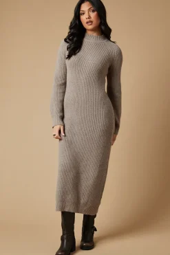High Neck Knitted Midaxi Dress