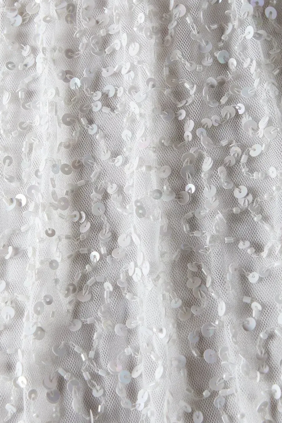 High Neck Long Sleeve Sequin Embellished Cowl Back Wedding Dress