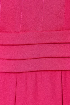 High Neck Pleated Belted Jumpsuit