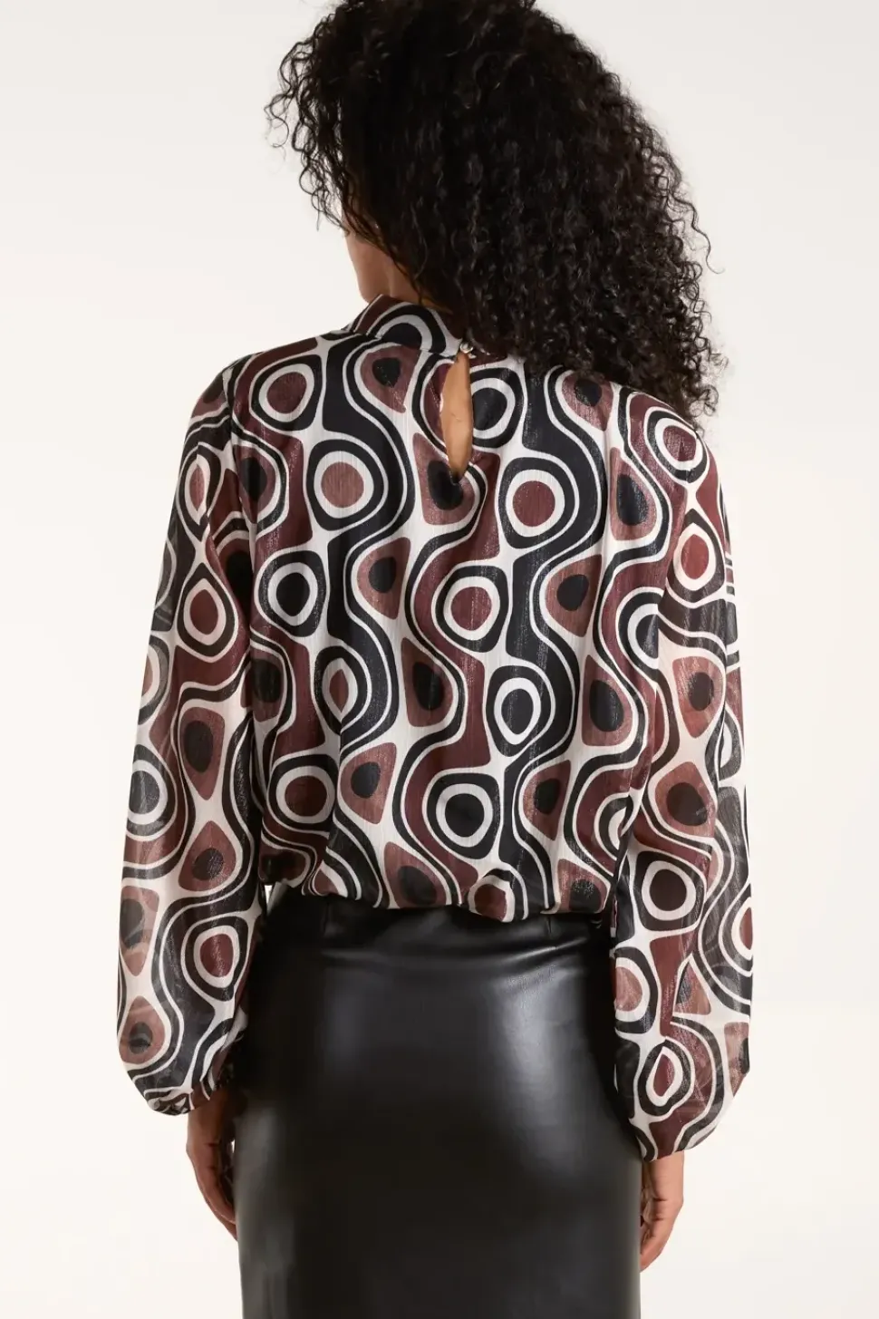 High Neck Puffball Top