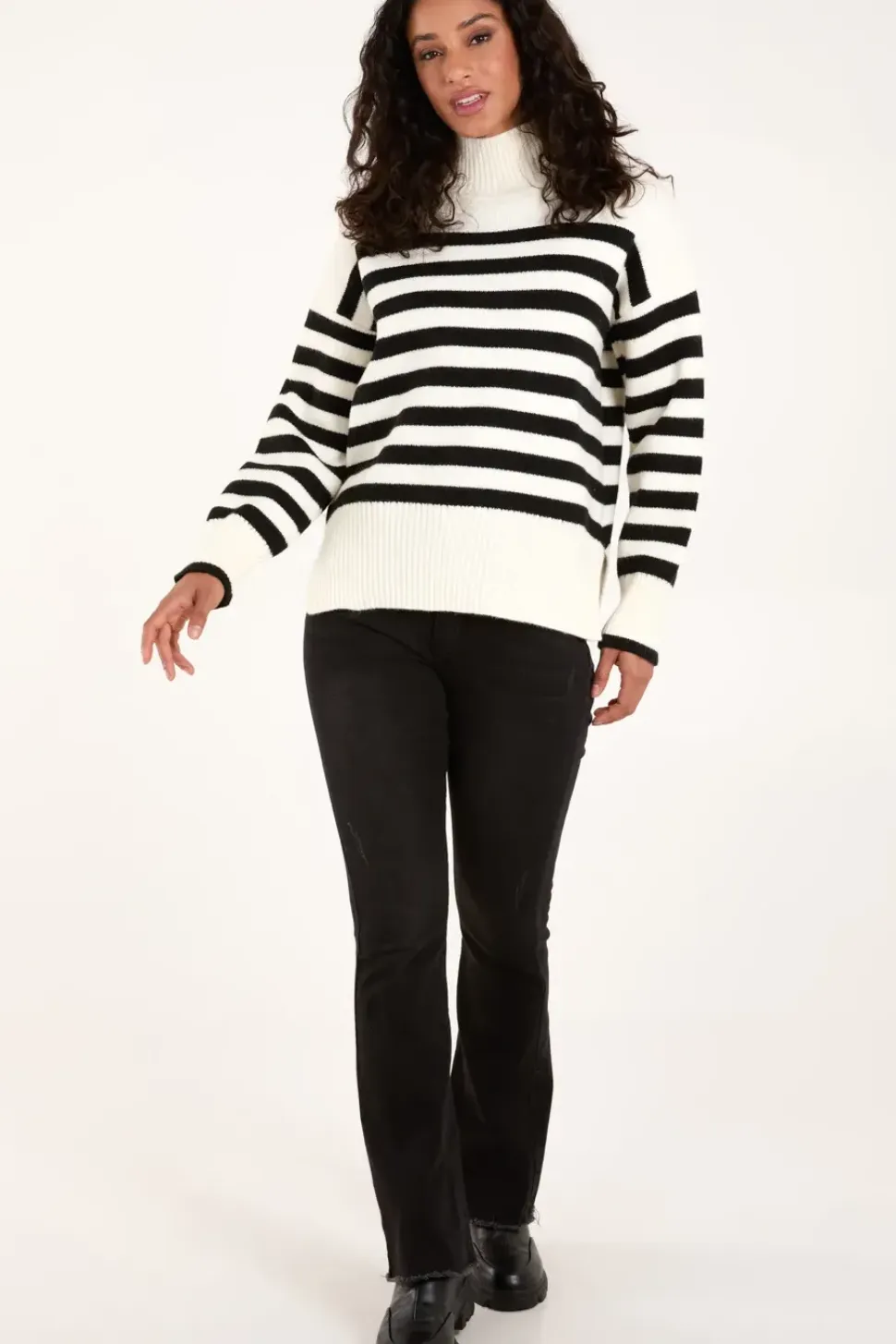 High Neck Striped Jumper