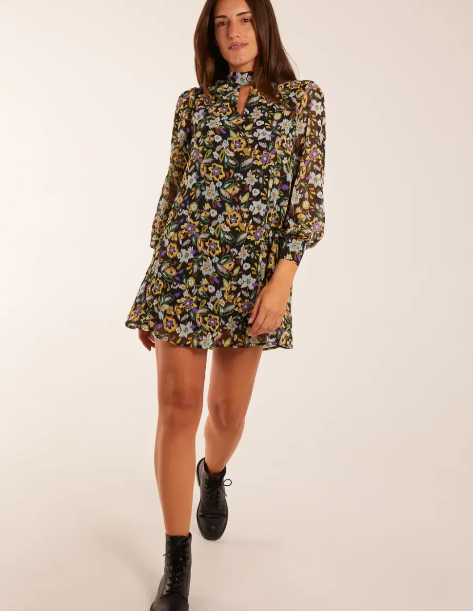 High Neck Swing Dress