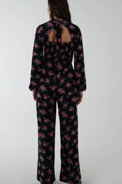 High Neck Tie Back Wide Leg Jumpsuit