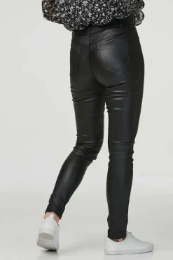 High Rise Coated Skinny Jeans