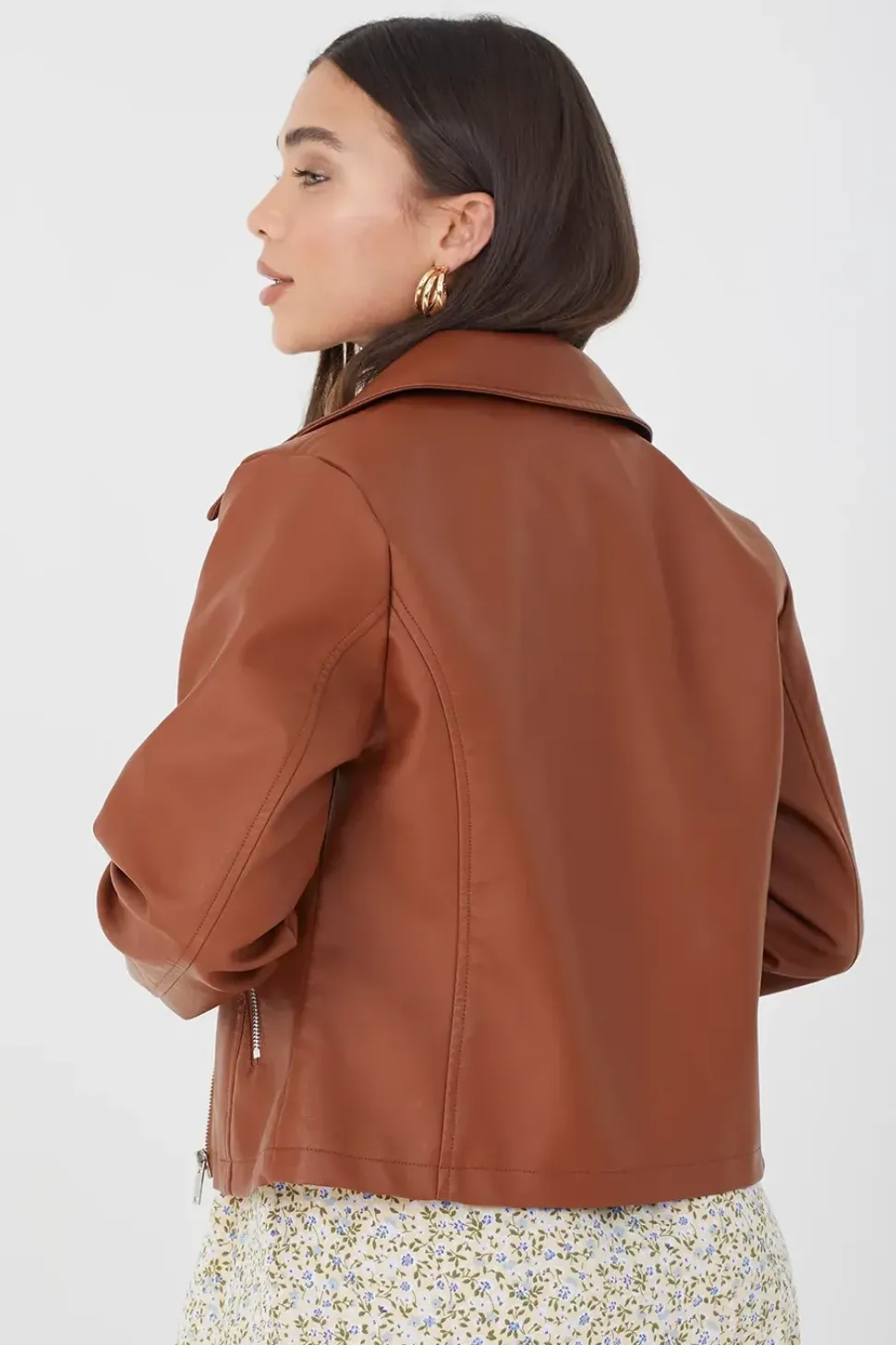 High Shine PU Biker Jacket