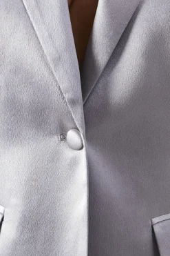 High Shine Satin Single Breasted Blazer