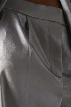 High Shine Satin Wide Leg Trouser