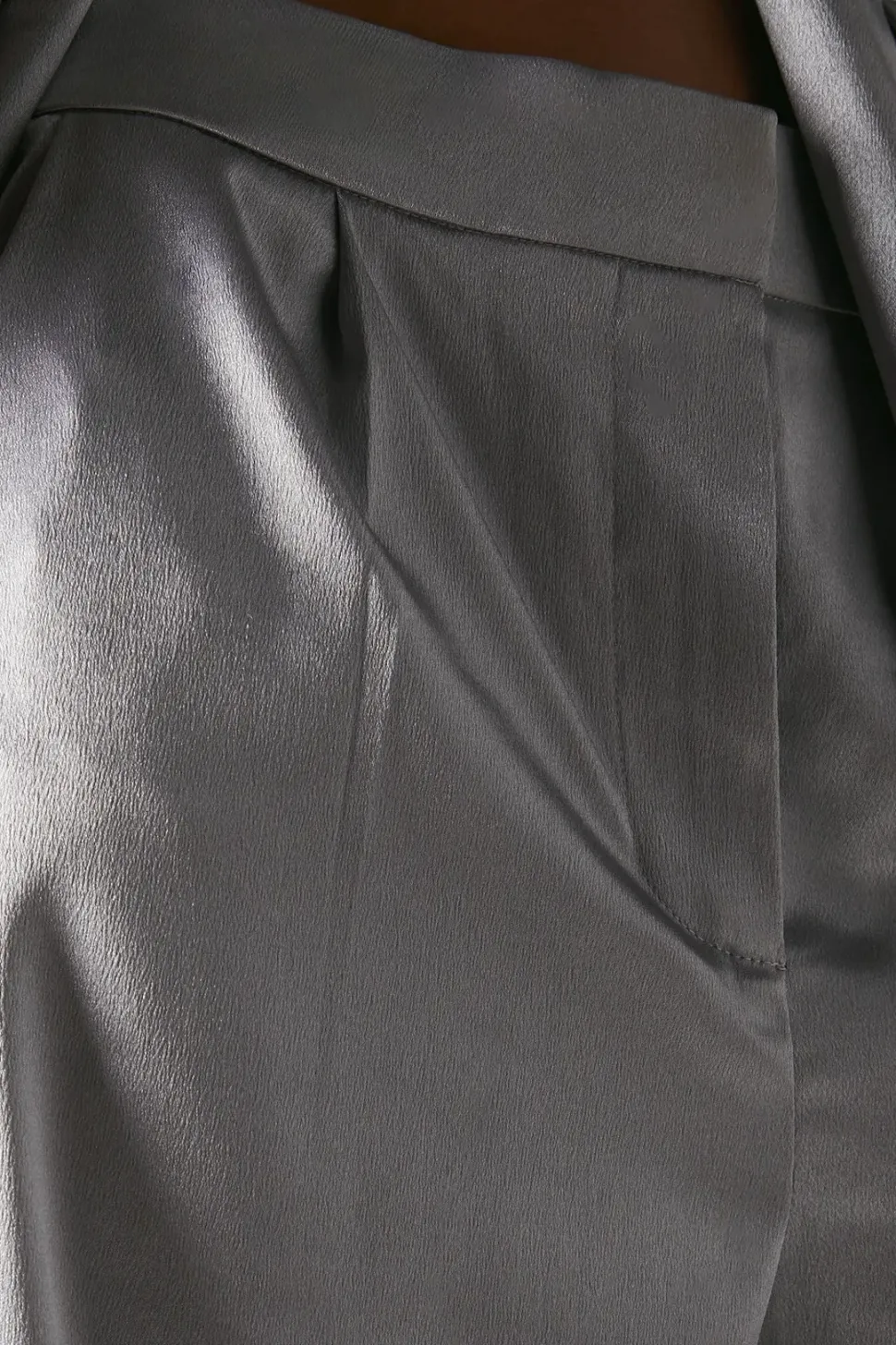 High Shine Satin Wide Leg Trouser