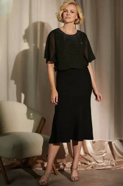High Waist A-Line Midi Knit Skirt