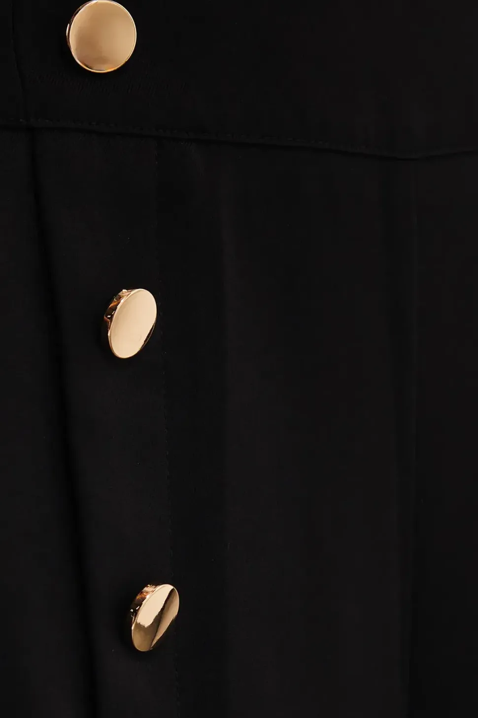 High Waist Button Wide Leg Trouser