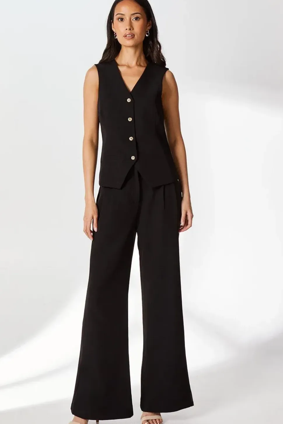 High Waisted Wide Leg Trouser