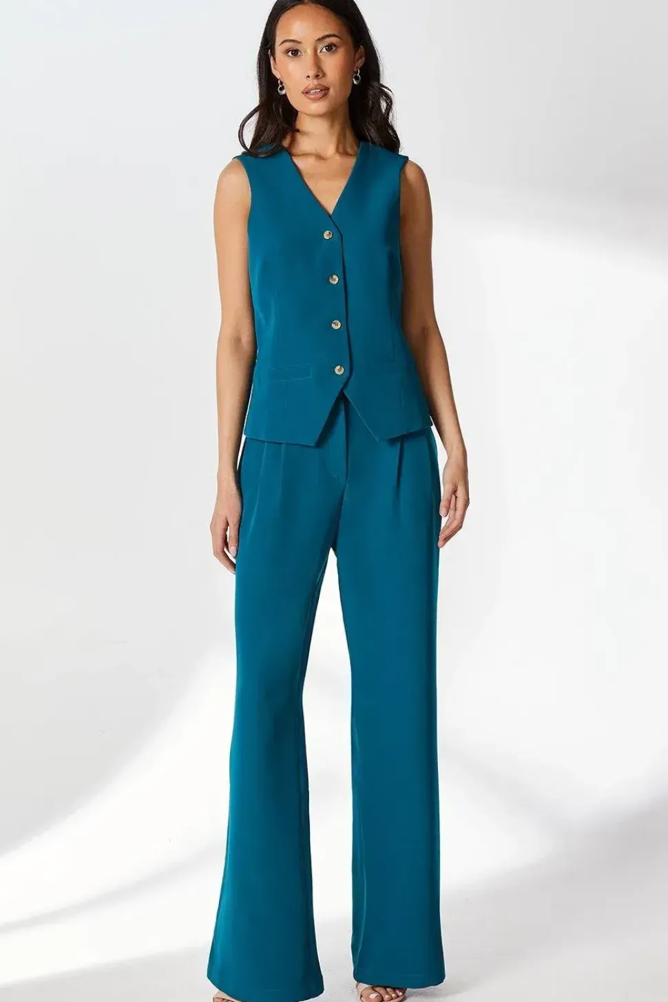 High Waisted Wide Leg Trouser