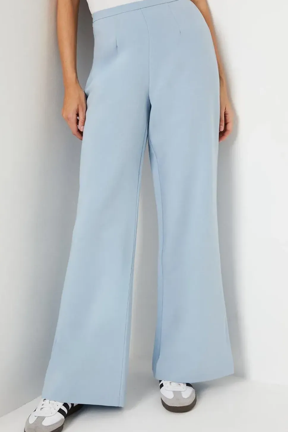 High Waisted Wide Leg Welt Pocket Trouser