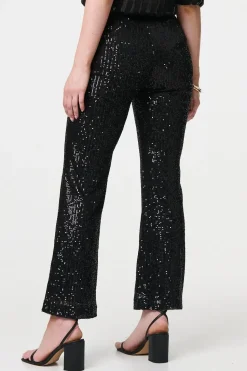 High Waist Flared Sequin Trousers