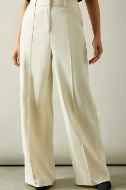 High Waist Pintuck Straight Trouser