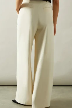 High Waist Pintuck Straight Trouser