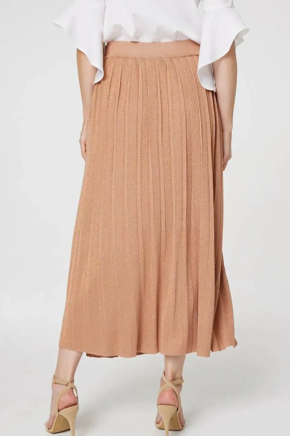 High Waist Pleated Knit Skirt