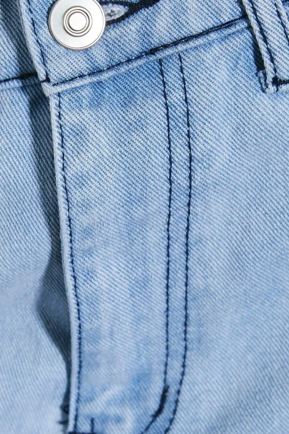 High Waist Raw Hem Denim Shorts