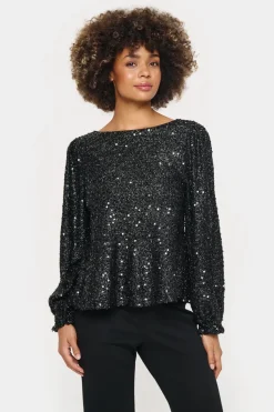 HinnaSZ Blouse Sequins Long Sleeves-Sequin