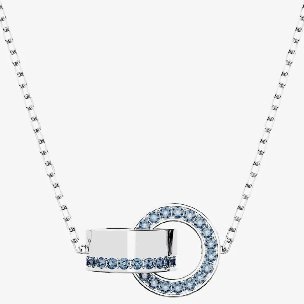 Hollow Blue Interlocking Loop Necklace 5663504
