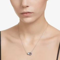 Hollow Blue Interlocking Loop Necklace 5663504