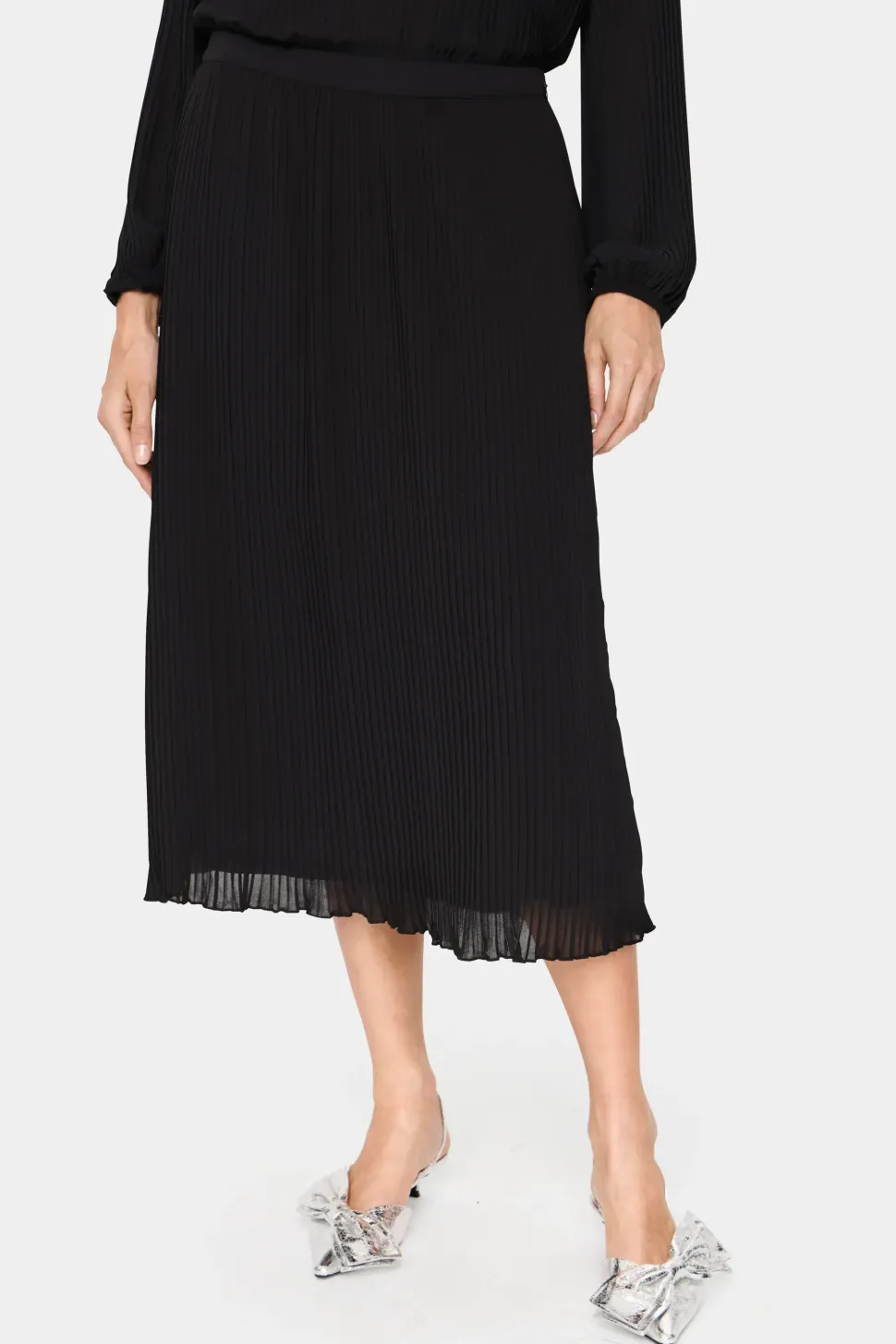 HoomaSZ Pleated A-line Fit Midi Skirt-