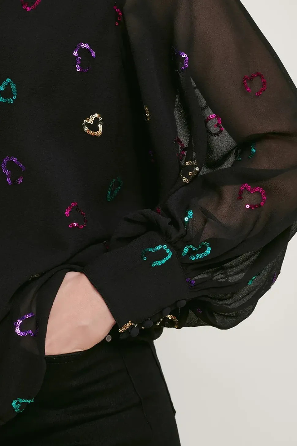 Hope Heart Sequin Blouse