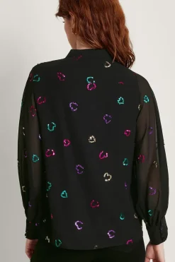 Hope Heart Sequin Blouse