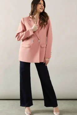 Horn Button Double Breasted Blazer
