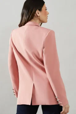 Horn Button Double Breasted Blazer