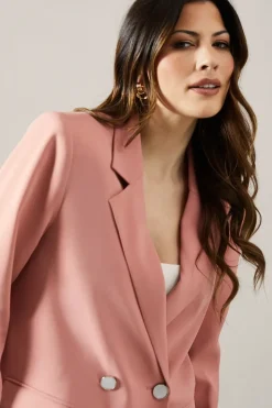 Horn Button Double Breasted Blazer