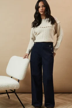 Horn Button Wide Leg Jean