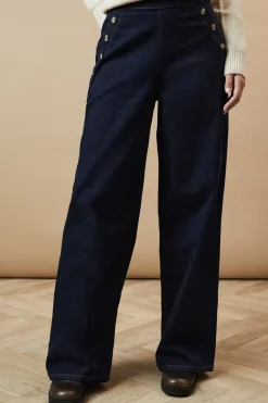 Horn Button Wide Leg Jean