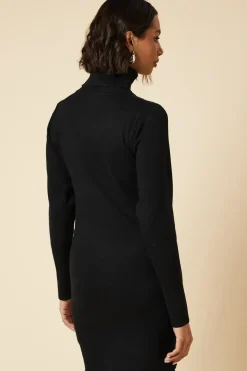 Hot Fix Detail Roll Neck Knitted Dress
