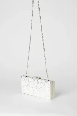 Hotfix Diamante Satin Bridal Clutch