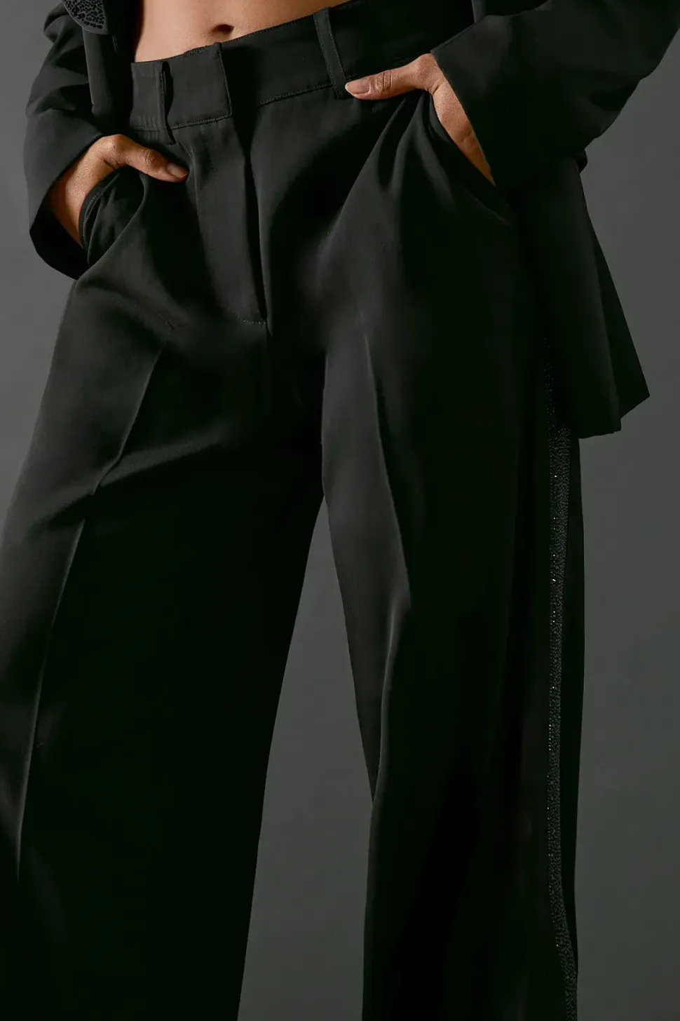 Hotfix Side Panel Wide Leg Tailored Trouser