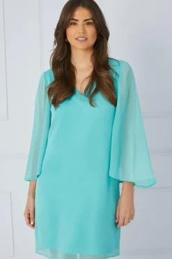 Hotfix V Neck Overlay Dress