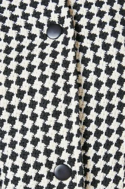 Houndstooth Button Through Bomber