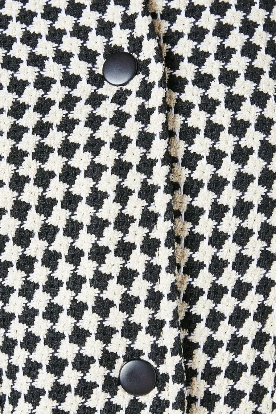 Houndstooth Button Through Bomber