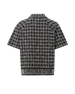 Houndstooth Short Sleeve Button Down Shirt