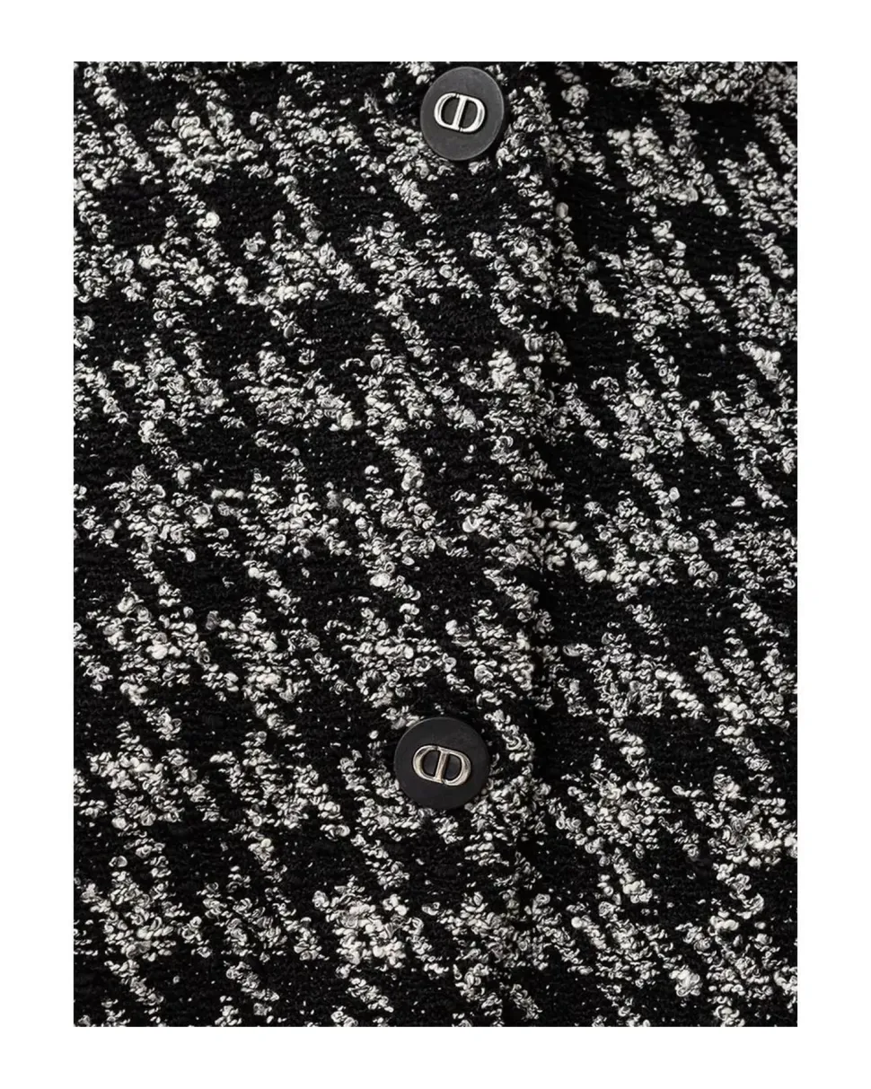 Houndstooth Short Sleeve Button Down Shirt