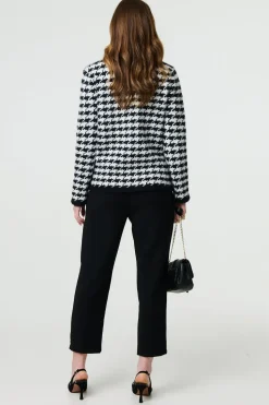 Houndstooth 3/4 Sleeve Formal Jacket