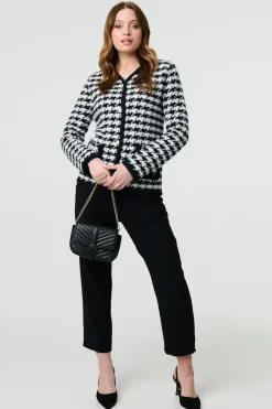 Houndstooth 3/4 Sleeve Formal Jacket