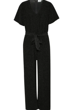 HumaSZ Sparkly V-neck Wide Legs Jumpsuit-