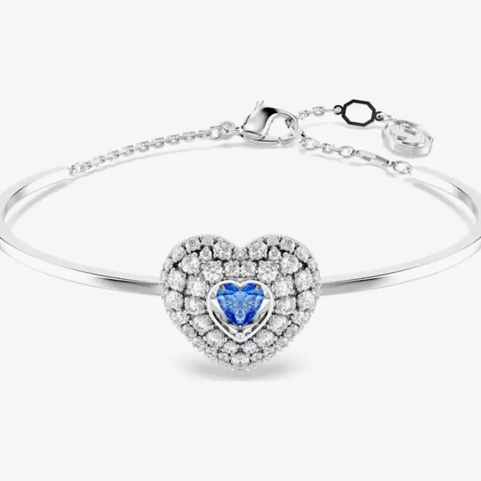Hyperbola Rhodium Plated Blue Heart Bracelet 5680393
