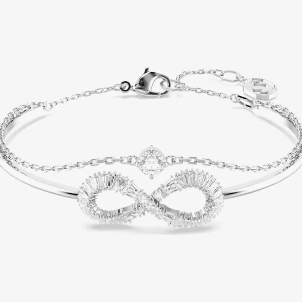 Hyperbola Rhodium Plated Infinity Bangle 5684049